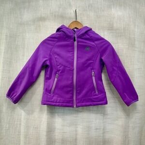 Snozu Girls XS 5/6 Purple‎ Fleece Lined Hooded Jacket Rain Wind Breaker